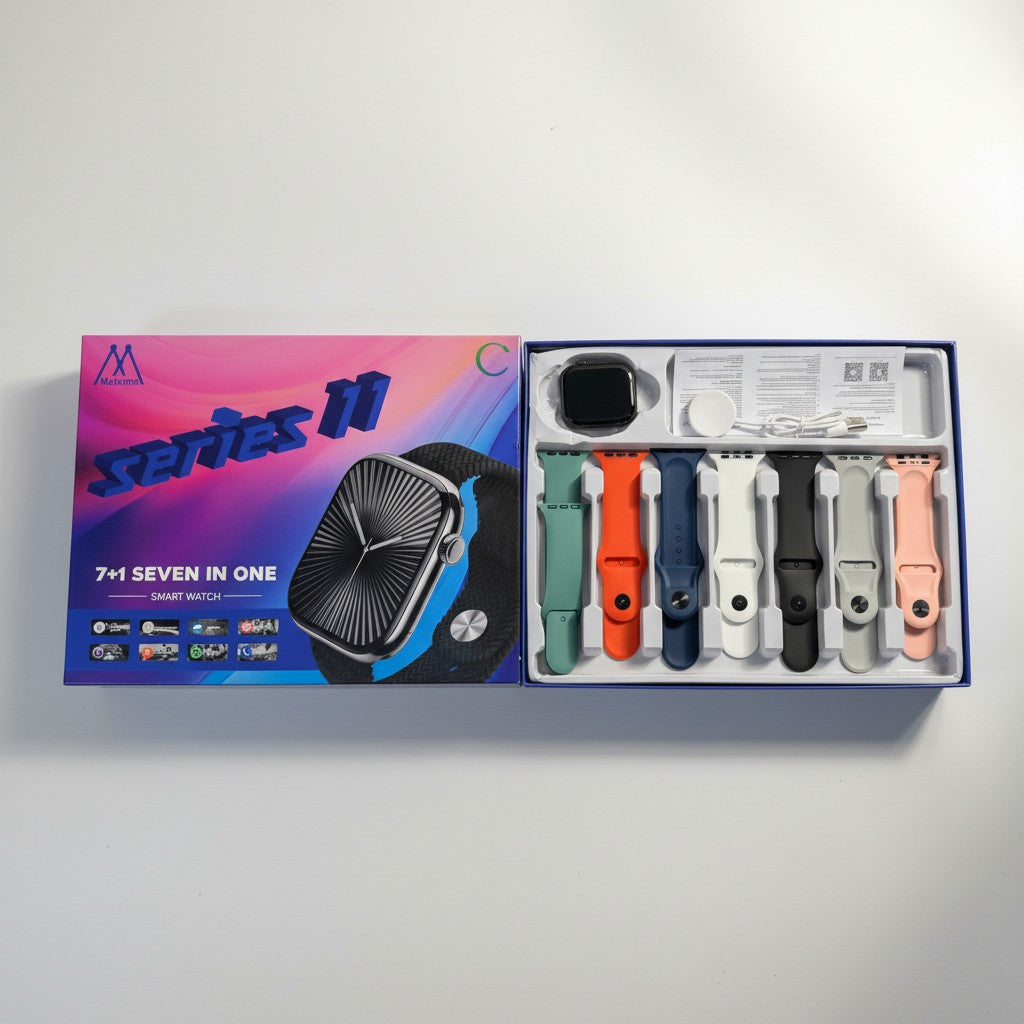 SERIES 11 Smart Watch (7+1 Strap Collection) – Sleek Design, Seamless Calling & All-Day Health Tracking